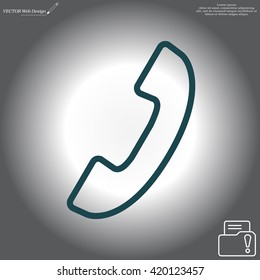Phone handset line icon