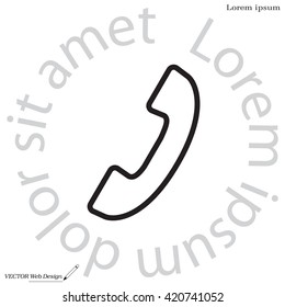 Phone handset line icon