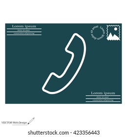 Phone handset line icon
