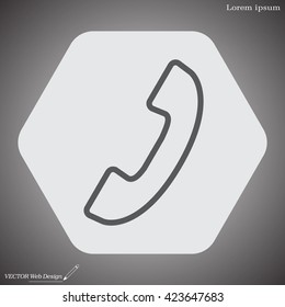 Phone handset line icon