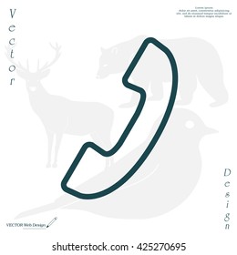 Phone handset line icon