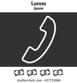 Phone handset line icon