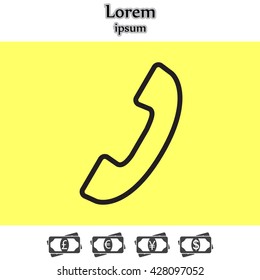 Phone handset line icon