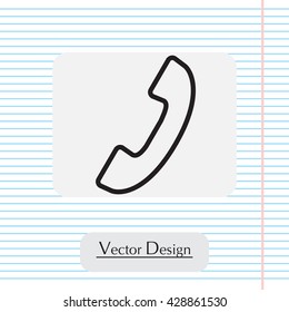 Phone handset line icon