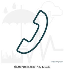 Phone handset line icon