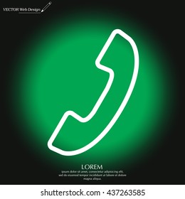 Phone handset line icon
