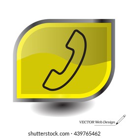 Phone handset line icon