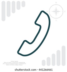 Phone handset line icon