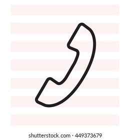 Phone handset line icon
