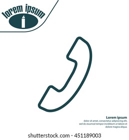 Phone handset line icon