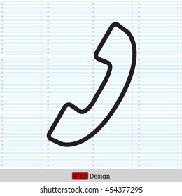Phone handset line icon