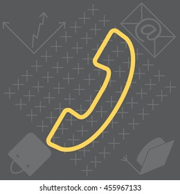 Phone handset line icon