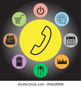 Phone handset line icon