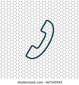 Phone handset line icon