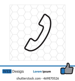 Phone handset line icon