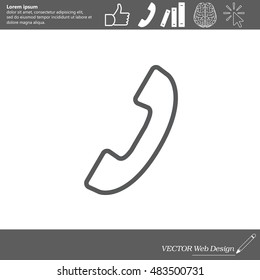 Phone handset line icon
