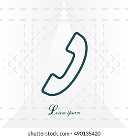 Phone handset line icon