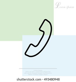 Phone handset line icon