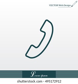 Phone handset line icon