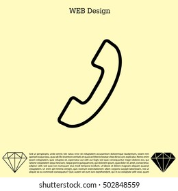Phone handset line icon