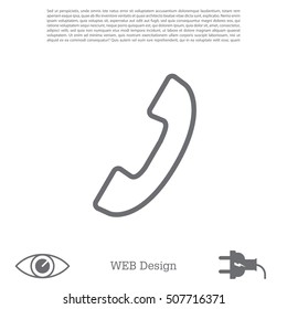 Phone handset line icon