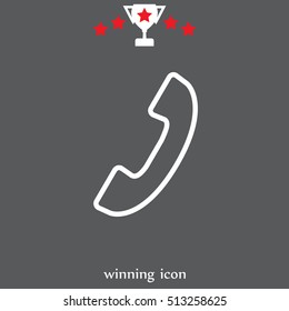 Phone handset line icon