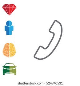 Phone handset line icon