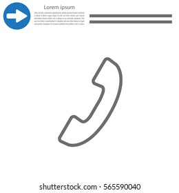 Phone handset line icon