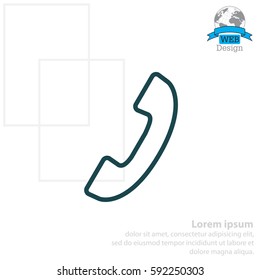 Phone handset line icon