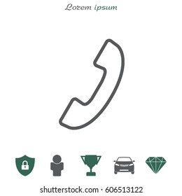 Phone handset line icon