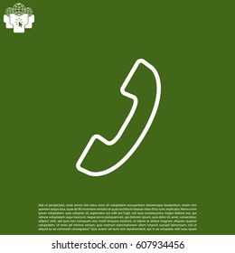 Phone handset line icon