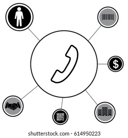 Phone handset line icon