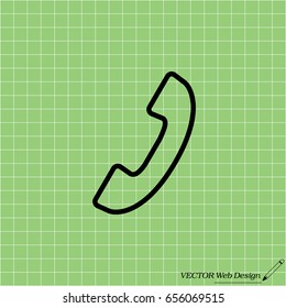 Phone handset line icon