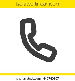 Phone handset linear icon. Telephone thick line illustration. Phone receiver contour symbol. Vector isolated outline drawing