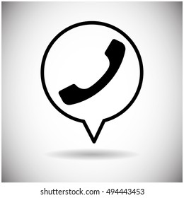 Phone Handset Receiver Web Icon Flat Vector Illustration