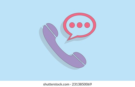 Phone handset with speech bubble