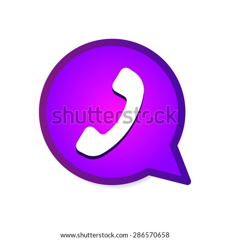 Phone handset in speech bubble icon
Social service, mobile media in flat style, apps icon
