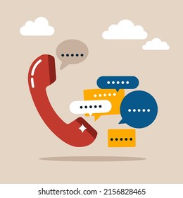 Teléfono con burbuja de voz. Soporte, servicio al cliente, ayuda, concepto de comunicación. Icono del vector. Estilo de caricatura. 