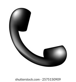 Phone handset. Vector 3D clipart isolated on white background.