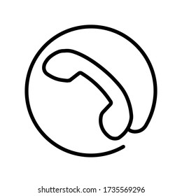 Telefonhörer mit Draht um Icon auf einem weißen Hintergrund. Einfache Vektorgrafik