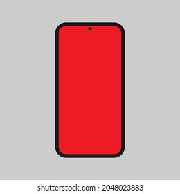 Phone handy thin bezzel black red icon logo illustration