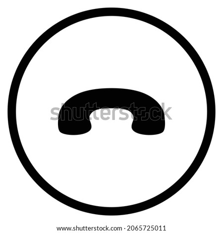 phone hang up Icon. Flat style Circle Shape isolated on white background. Vector illustration