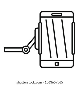 Phone hanger icon. Outline phone hanger vector icon for web design isolated on white background