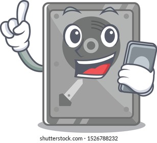 With phone hard drive internal on the character