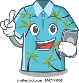 With phone hawaiian shirt in the mascot shape