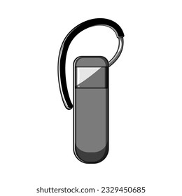 caricatura de audio con auriculares de teléfono. centro de llamadas, soporte de servicio, señal de audio con auriculares de teléfono de escritorio. ilustración vectorial de símbolo aislado