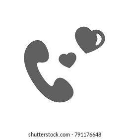 Phone with heart icon vector