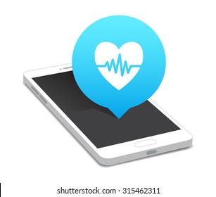 Phone Heart Rate Icon Bubble