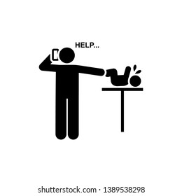 Phone, help, baby, crying icon. Element of parent icon. Premium quality graphic design icon. Signs and symbols collection icon for websites, web design