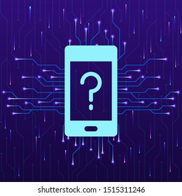 Phone, help new technology vector icon. New mobile technology concept vector illustration. Phone, help new technology vector icon